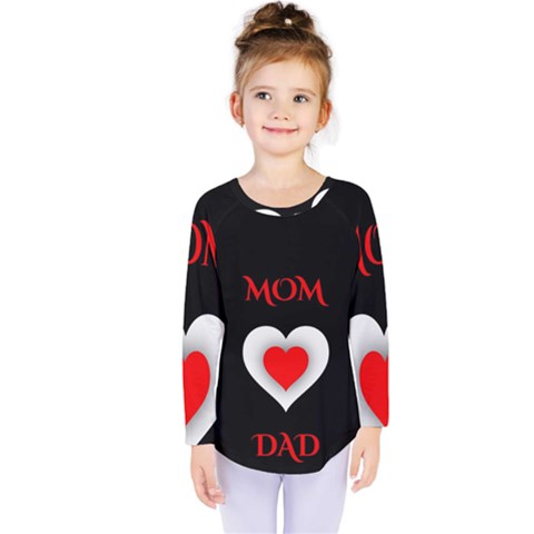 Mom And Dad, Father, Feeling, I Love You, Love Kids  Long Sleeve T-shirt by nateshop