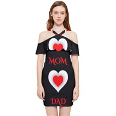 Mom And Dad, Father, Feeling, I Love You, Love Shoulder Frill Bodycon Summer Dress by nateshop