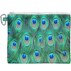 Feather, Bird, Pattern, Peacock, Texture Canvas Cosmetic Bag (xxxl) by nateshop