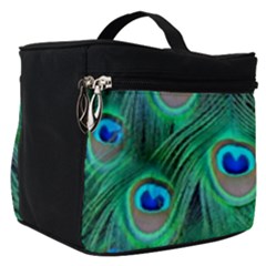 Feather, Bird, Pattern, Peacock, Texture Make Up Travel Bag (small)