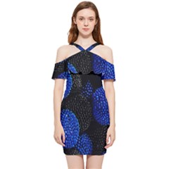 Berry, One,berry Blue Black Shoulder Frill Bodycon Summer Dress by nateshop