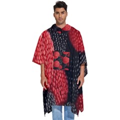 Berry,curved, Edge, Men s Hooded Rain Ponchos by nateshop