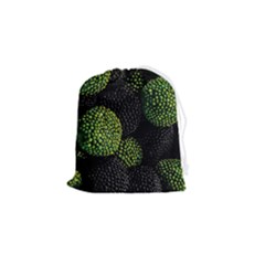 Berry,note, Green, Raspberries Drawstring Pouch (small) by nateshop
