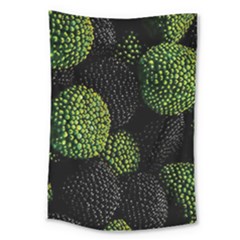 Berry,note, Green, Raspberries Large Tapestry by nateshop