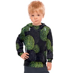 Berry,note, Green, Raspberries Kids  Hooded Pullover by nateshop