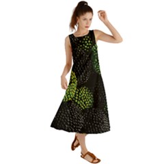 Berry,note, Green, Raspberries Summer Maxi Dress by nateshop