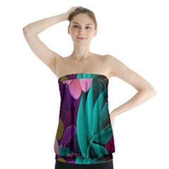 Eaves, Mate, Pink, Purple, Stock Wall Strapless Top by nateshop