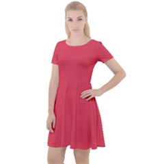Pink, Color, Background, Monochromic, Minimalism Cap Sleeve Velour Dress  by nateshop