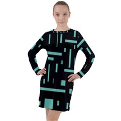 Rectangles, Cubes, Forma Long Sleeve Hoodie Dress by nateshop