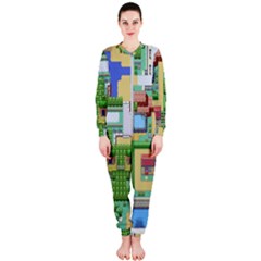 Pixel Map Game Onepiece Jumpsuit (ladies) by Cemarart