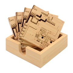 Pixel Map Game Bamboo Coaster Set by Cemarart