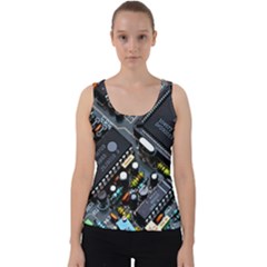 Motherboard Board Circuit Electronic Technology Velvet Tank Top by Cemarart
