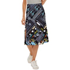 Motherboard Board Circuit Electronic Technology Midi Panel Skirt by Cemarart