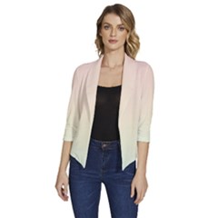 Pastel , Purple, Pink, Blue, Light, Mix Women s Draped Front 3/4 Sleeve Shawl Collar Jacket