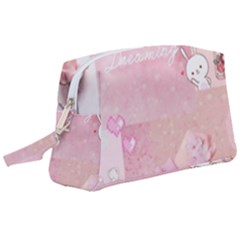 Pink Aesthetic, Clouds, Cute, Glitter, Hello Kitty, Pastel, Soft Wristlet Pouch Bag (large) by nateshop
