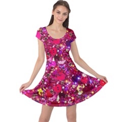 Pink Glitter, Cute, Girly, Glitter, Pink, Purple, Sparkle Cap Sleeve Dress by nateshop