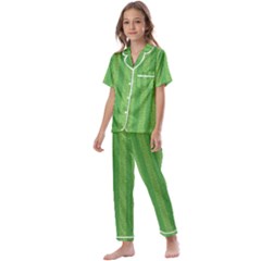 Punch Hole Kids  Satin Short Sleeve Pajamas Set by nateshop