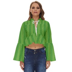 Punch Hole Boho Long Bell Sleeve Top by nateshop