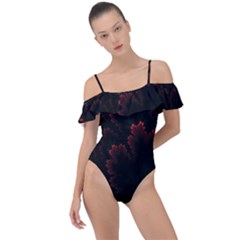 Amoled Red N Black Frill Detail One Piece Swimsuit by nateshop