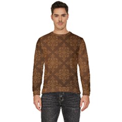 Brown Floral Pattern Floral Vintage Pattern, Brown Vintage Men s Fleece Sweatshirt
