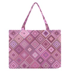 Pink Retro Texture With Rhombus, Retro Backgrounds Zipper Medium Tote Bag by nateshop