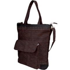Black Leather Texture Leather Textures, Brown Leather Line Shoulder Tote Bag by nateshop