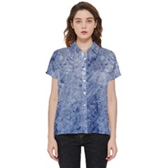 Blue Grunge Texture, Wall Texture, Blue Retro Background Short Sleeve Pocket Shirt by nateshop