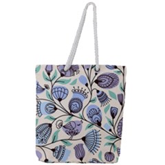 Retro Texture With Birds Full Print Rope Handle Tote (large) by nateshop
