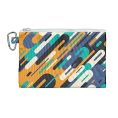 Abstract Rays, Material Design, Colorful Lines, Geometric Canvas Cosmetic Bag (large) by nateshop