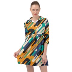 Abstract Rays, Material Design, Colorful Lines, Geometric Mini Skater Shirt Dress by nateshop