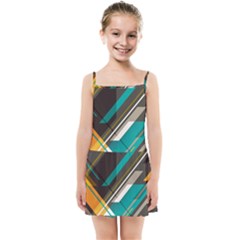 Material Design, Lines, Retro Abstract Art, Geometry Kids  Summer Sun Dress by nateshop