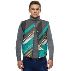 Material Design, Lines, Retro Abstract Art, Geometry Men s Button Up Puffer Vest	 by nateshop