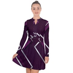 Purple Abstract Background, Luxury Purple Background Long Sleeve Panel Dress by nateshop