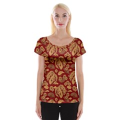 Vintage Dragon Chinese Red Amber Cap Sleeve Top by DimSum