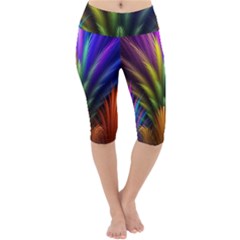 Abstract Colors - , Abstract Colors Lightweight Velour Cropped Yoga Leggings by nateshop