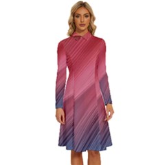 Abstract, Lines Long Sleeve Shirt Collar A-line Dress by nateshop
