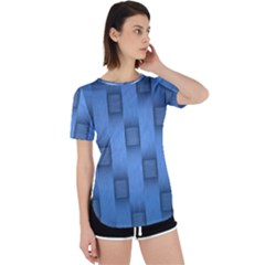 Blue Pattern Texture Perpetual Short Sleeve T-shirt by nateshop