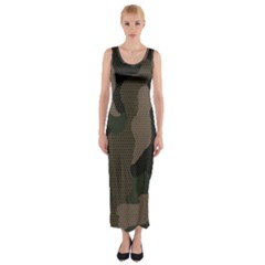 Camo, Abstract, Beige, Black, Brown Military, Mixed, Olive Fitted Maxi Dress by nateshop