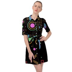 Colartive, Aesthetic, Amoled, Black, Colorful, Desenho Belted Shirt Dress by nateshop