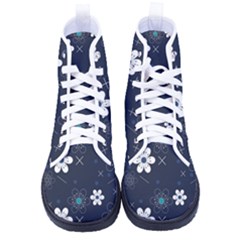 Flowers Pattern , Pattern, Flowers, Texture Women s High-top Canvas Sneakers by nateshop