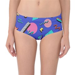 Geometric Shapes Material Design, Lollipop, Lines Mid-waist Bikini Bottoms by nateshop