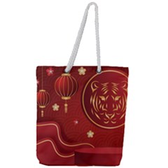 Holiday, Chinese New Year, Full Print Rope Handle Tote (large) by nateshop