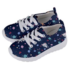 Cute Astronaut Cat With Star Galaxy Elements Seamless Pattern Kids  Lightweight Sports Shoes by Grandong