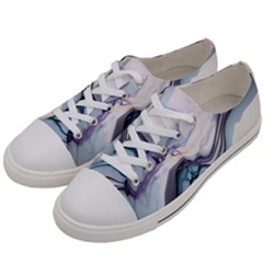 Marble Abstract White Pink Dark Women s Low Top Canvas Sneakers by Grandong