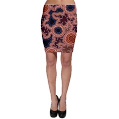 Authentic Aboriginal Art - Pathways Bodycon Skirt by hogartharts