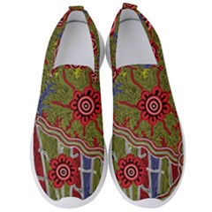 Authentic Aboriginal Art - Connections Men s Slip On Sneakers by hogartharts