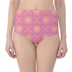 Fuzzy Peach Aurora Pink Stars Classic High-waist Bikini Bottoms by PatternSalad