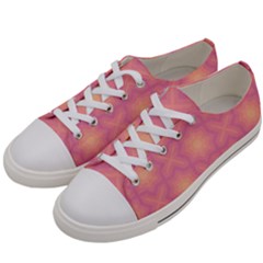 Fuzzy Peach Aurora Pink Stars Men s Low Top Canvas Sneakers by PatternSalad