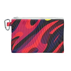Abstract Fire Flames Grunge Art, Creative Canvas Cosmetic Bag (large) by nateshop