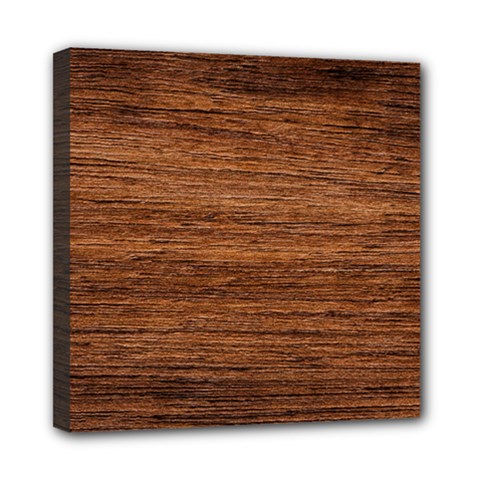 Brown Wooden Texture Mini Canvas 8  X 8  (stretched) by nateshop